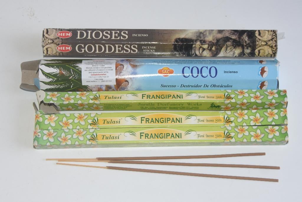 Wierook Dioses Goodness Frangipani Coco incense wierookstok, Verzenden, Overige materialen, Minder dan 25 cm