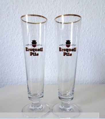 6  Erzquell Pils Bierglazen 0.2 l, Ophalen of Verzenden, Zo goed als nieuw, Glas of Glazen, Overige merken