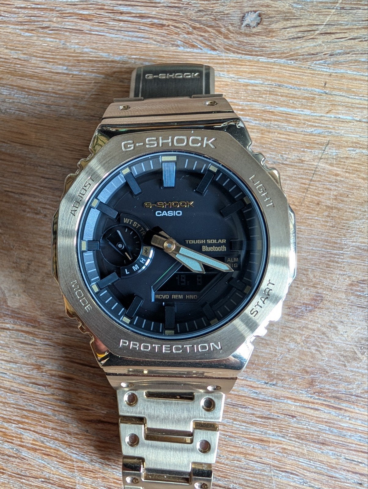 G-Shock Goudkleurig Horloge 42mm met Bluetooth, Staal, Polshorloge, Ophalen of Verzenden, Zo goed als nieuw