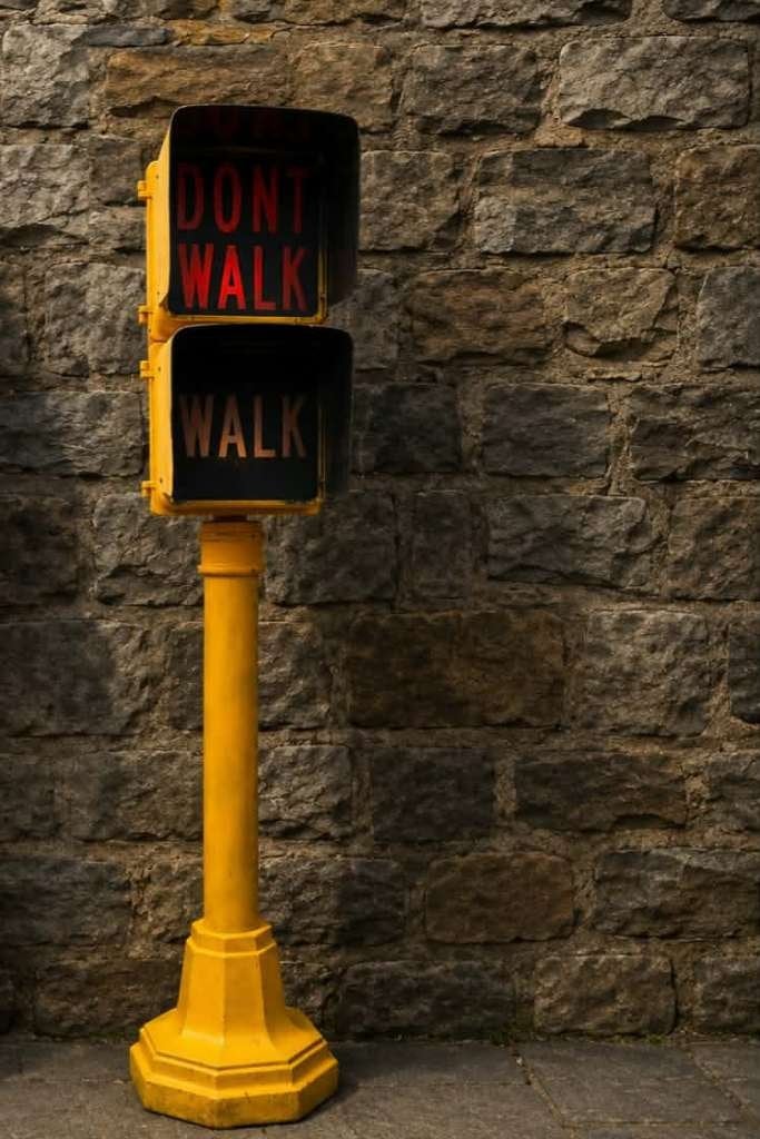 Walk dont walk USA voetgangers stoplicht mancave showroom VS, Ophalen, Zo goed als nieuw