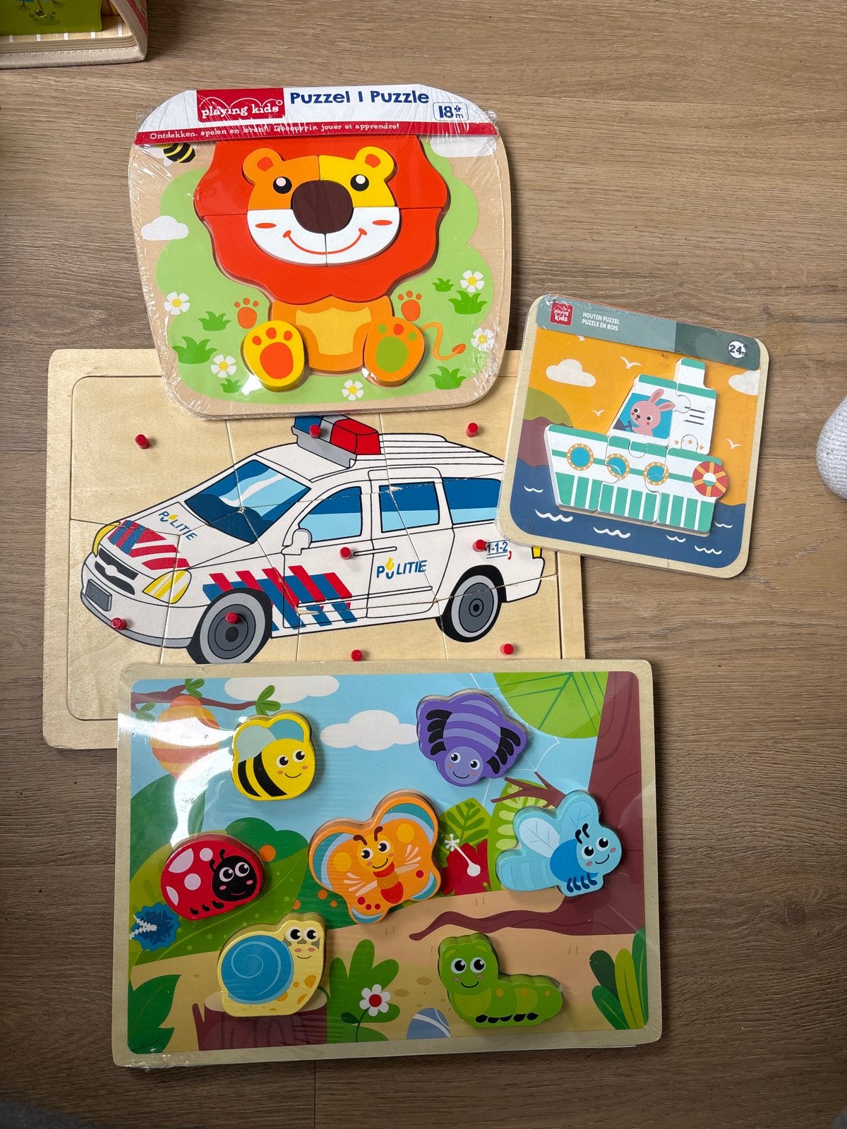 Houten Puzzels voor Kinderen (4 stuks), Ophalen of Verzenden, Zo goed als nieuw, Van hout, Minder dan 10 stukjes