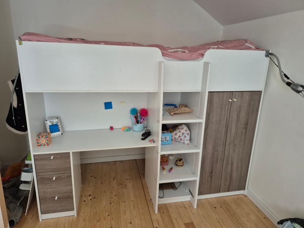 Hoogslaper met bureau, Ophalen, Gebruikt, Hoogslaper