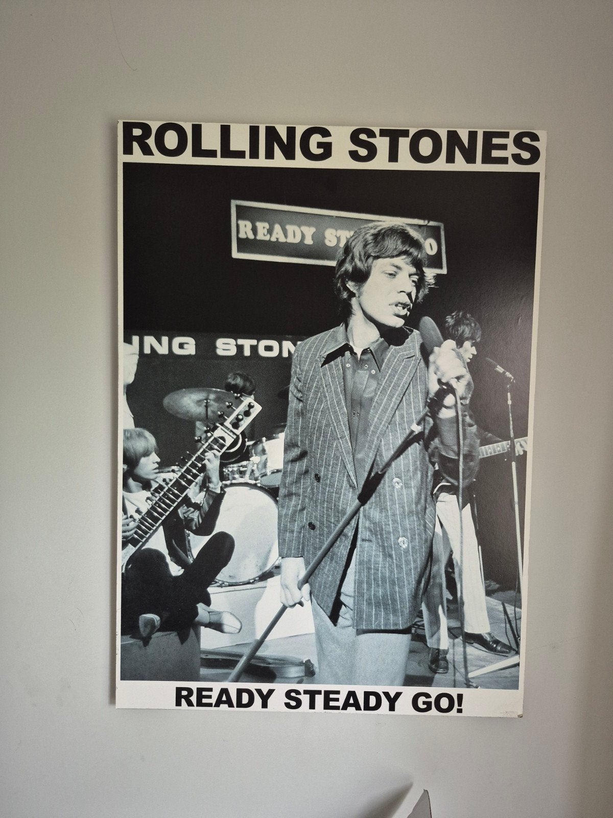poster zwartwit Rolling Stones Ready Steady Go! jaren 60, Ophalen, Gebruikt