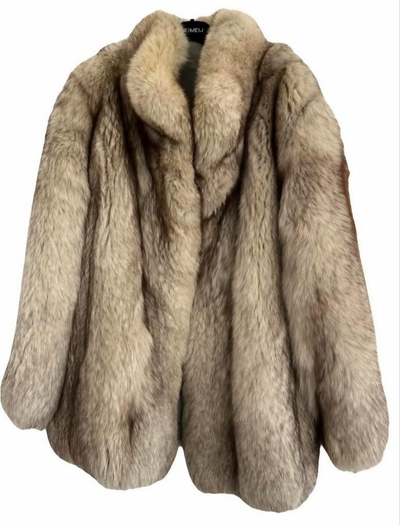 Mooie witte vossen bontjas - Maat M/L, Kleding | Dames, Jassen | Winter, Verzenden, Zo goed als nieuw, Maat 38/40 (M), Wit