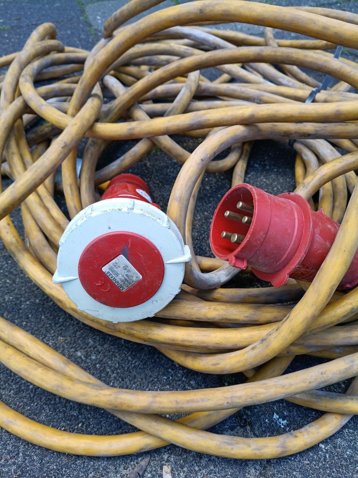 Mennekes CEE verlengkabel 63A 3P+N+E 200/346V 240/415V, Ophalen of Verzenden, Gebruikt, Kabel of Snoer