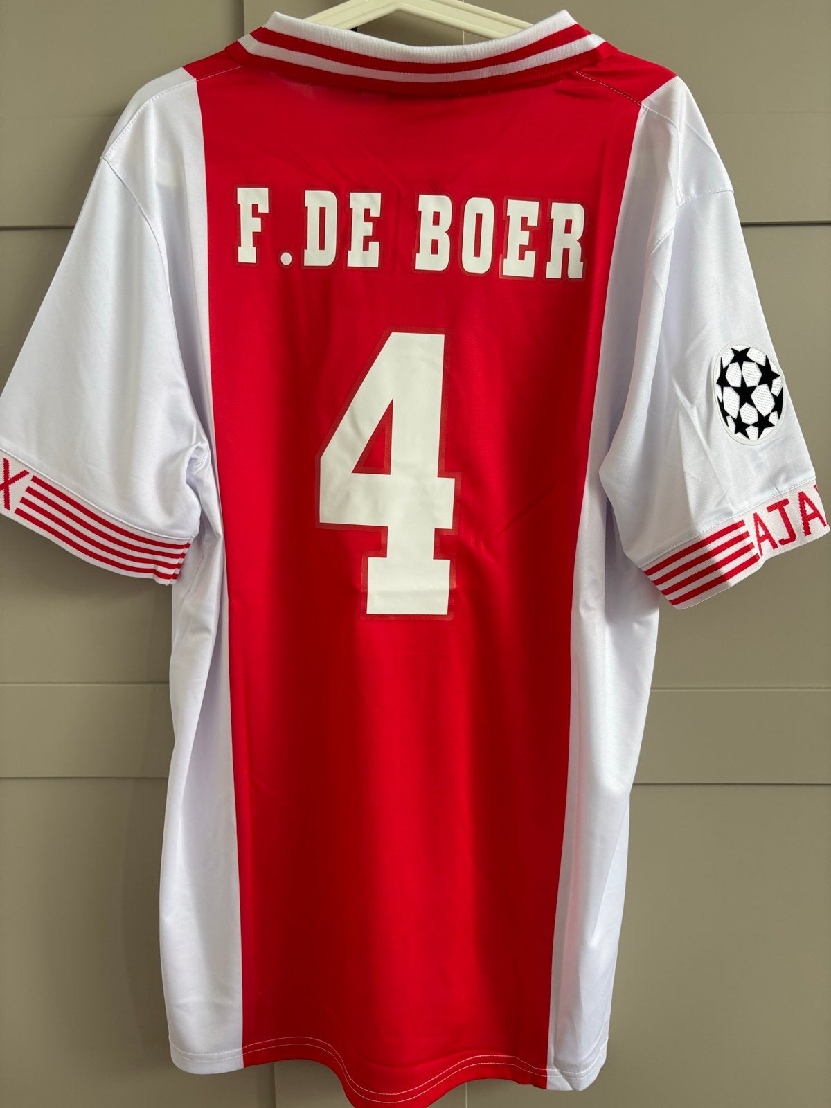 Retro Ajax thuis Frank de Boer #4 - Umbro xl litmanen, Ophalen of Verzenden, Voetbal, Rood, Maat 56/58 (XL)