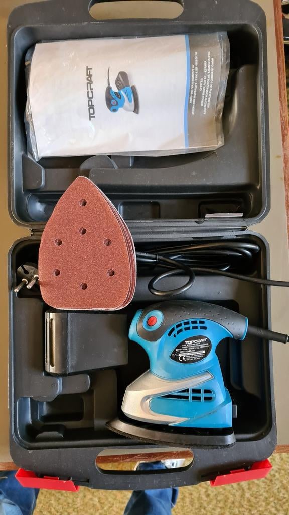 Topcraft Vlakschuurmachine met accessoires, Ophalen of Verzenden, Nieuw, Minder dan 600 watt, Vlakschuurmachine
