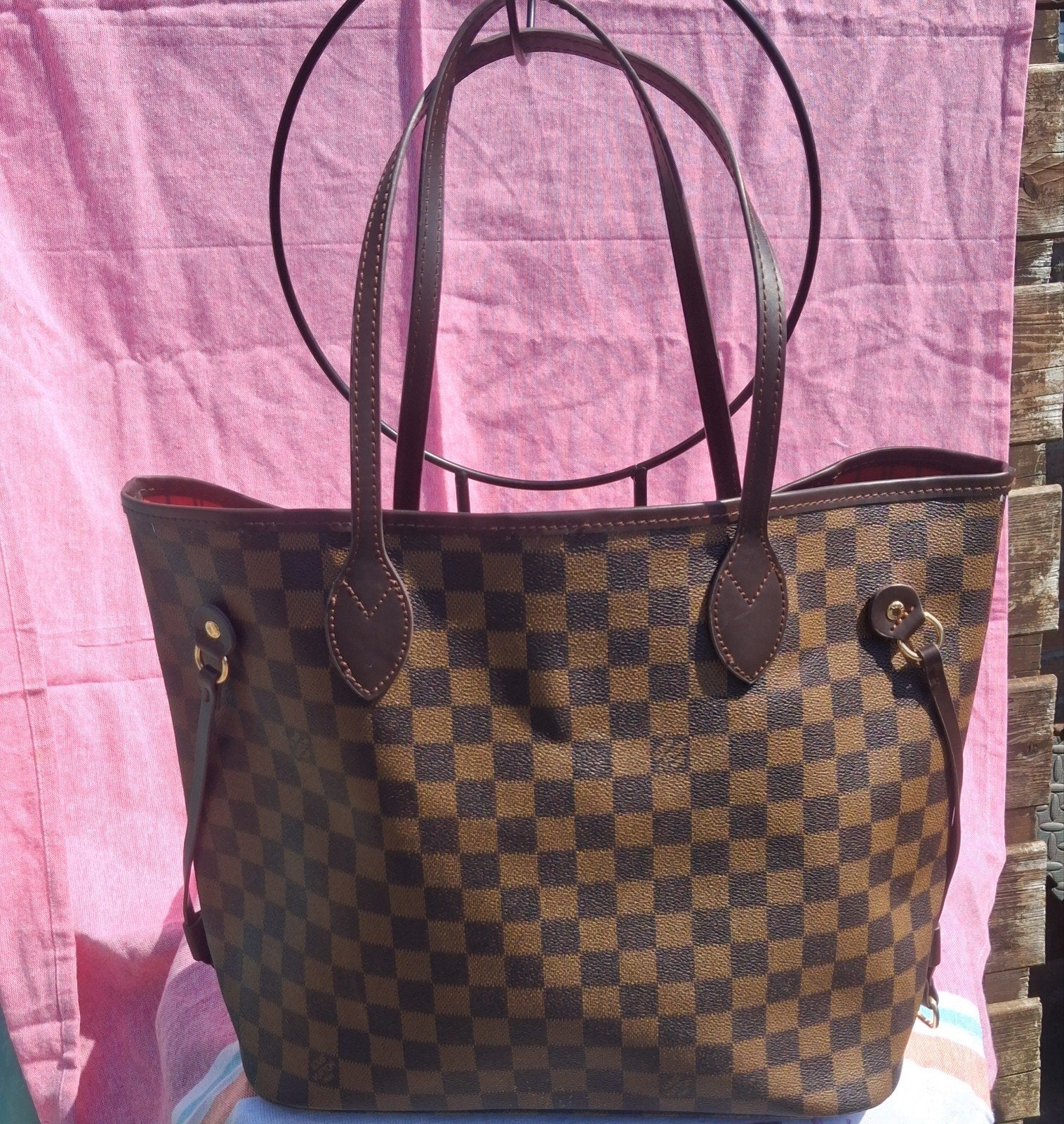 Louis vuitton neverfull mm, Sieraden, Tassen en Uiterlijk, Ophalen of Verzenden, Zo goed als nieuw, Bruin, Handtas