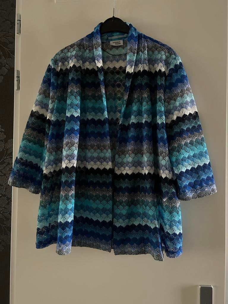 Sommer Mann Gebreid Vest, Kleding | Dames, Truien en Vesten, Nieuw, Maat 46/48 (XL) of groter, Blauw, Ophalen of Verzenden