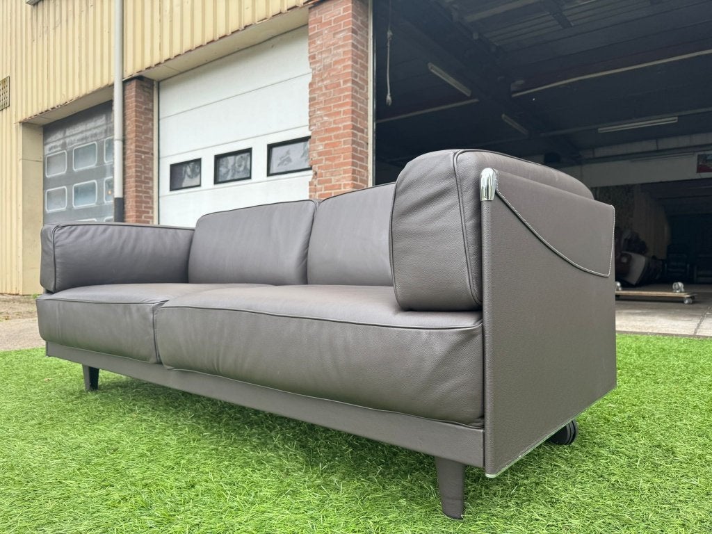 Bankstel Poltrona Frau sofa Twice bruin leren design bank, Ophalen, Geen, Pahest@hotmail.nl, Design