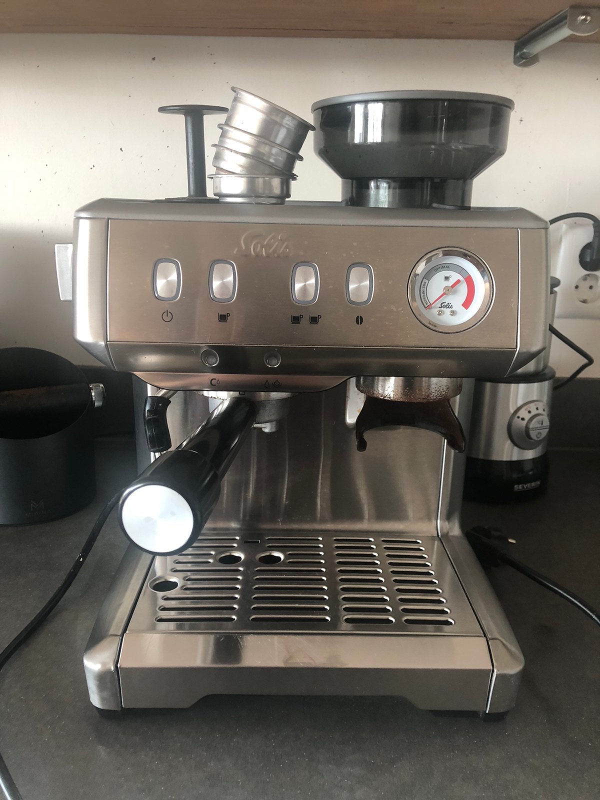 Solis grind & infuse compact koffiezetapparaat, Ophalen, Gebruikt, Espresso apparaat, Koffiebonen