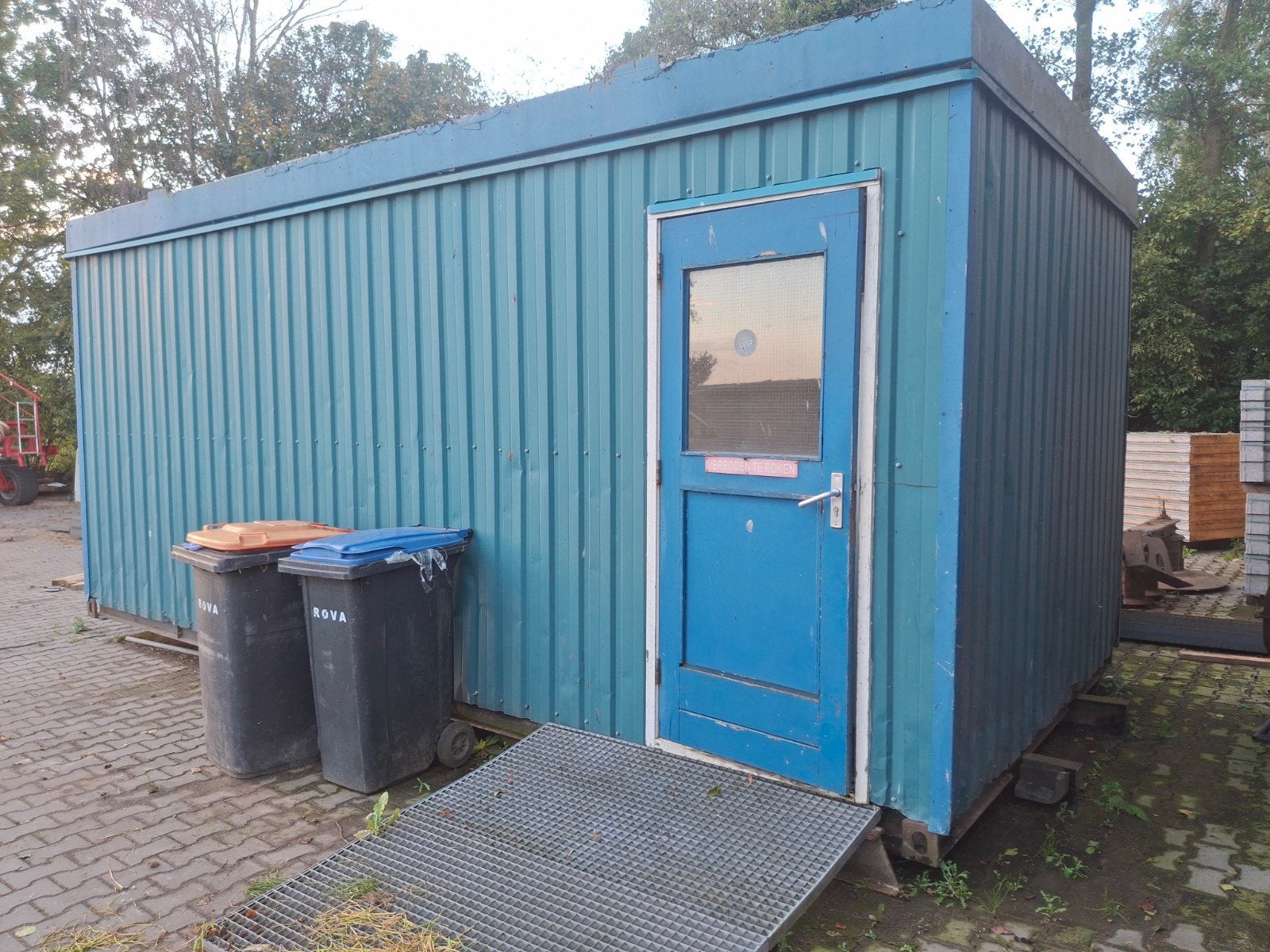 Kantoorunit/Keet 6x3 meter, op slede., Tuin en Terras, Ophalen, Gebruikt, 8 meter of meer
