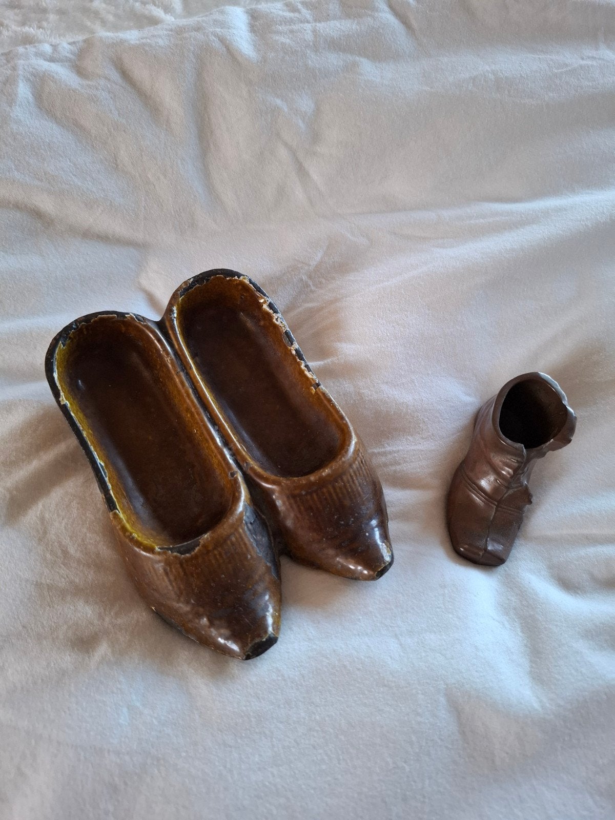 Antieke Vintage Bronsen Klompjes + schoenen, Ophalen of Verzenden