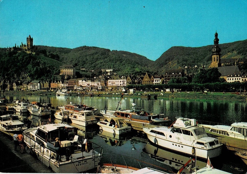 Cochem aan de Moezel met Reichsburg en haven, Ophalen of Verzenden, 1960 tot 1980, Gelopen, Duitsland