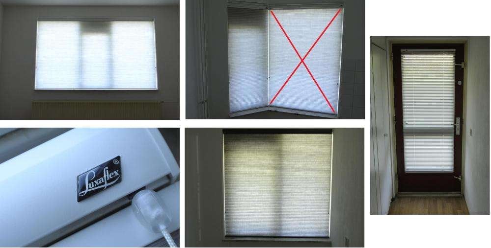 5x Luxaflexen top/down en 1x aluminium ( plissé / Duettes ), Huis en Inrichting, Ophalen, Lamellen, Zo goed als nieuw, Grijs