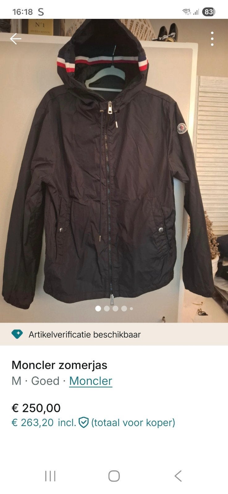 Moncler Grimpeurs Giubbotto Zomerjas Maat M, Moncler, Maat 48/50 (M), Zwart, Ophalen of Verzenden