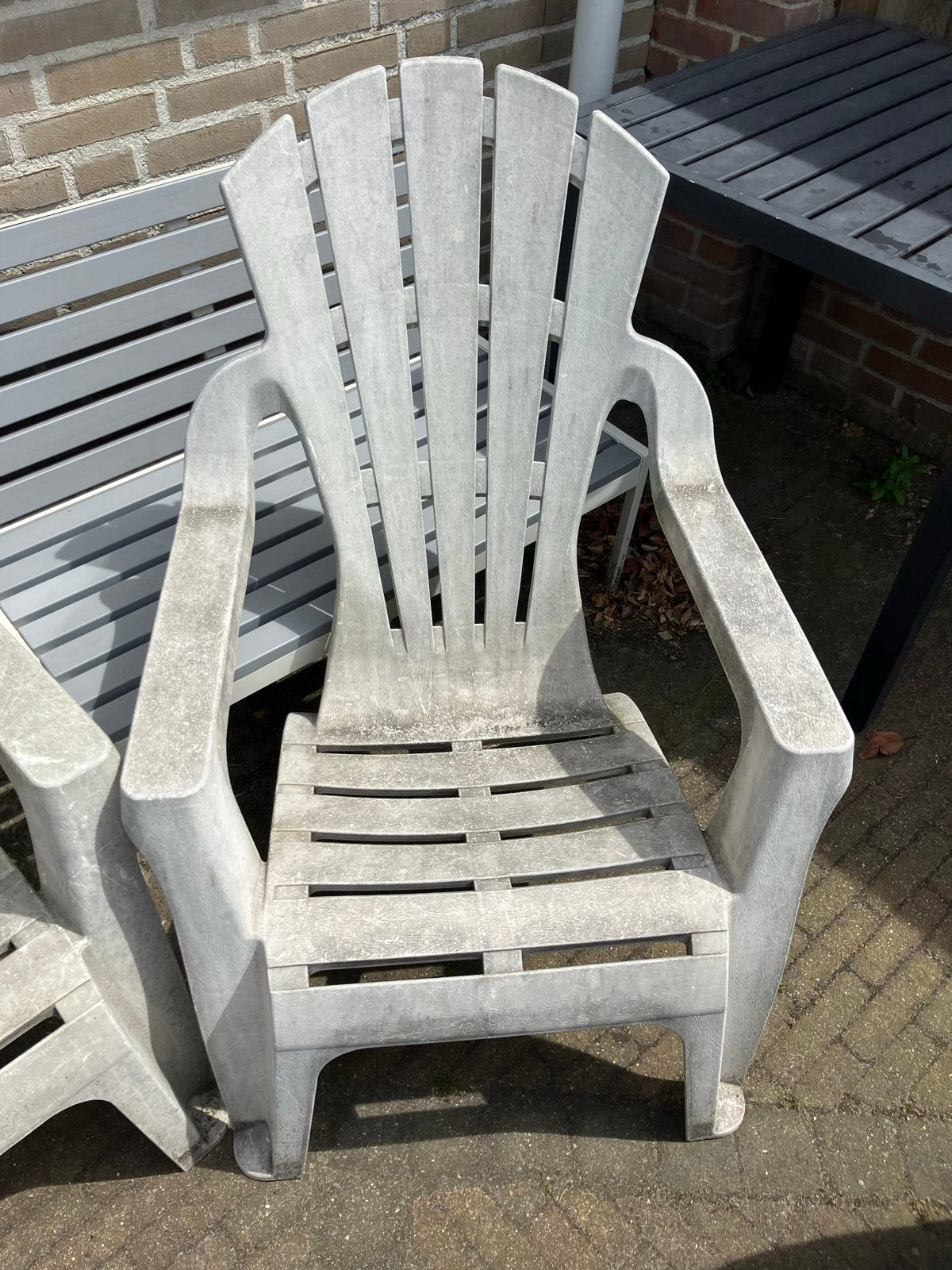Adirondack tuinstoel van kunststof, Ophalen, Gebruikt, Kunststof