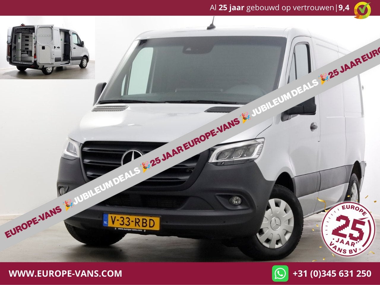 Mercedes-Benz Sprinter 314 CDI 143pk E6 9G Automaat L1H1 LED, Auto's, Bestelauto's, Gebruikt, Euro 6, Bedrijf, Diesel