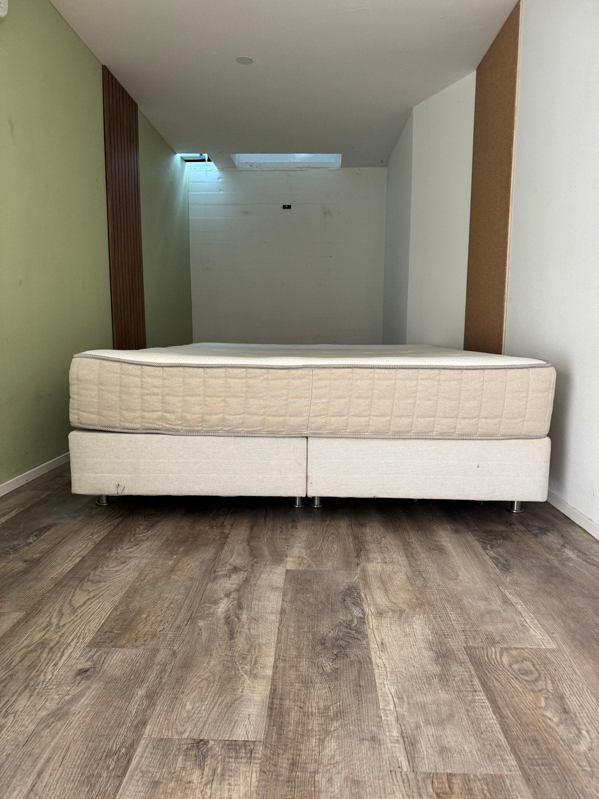 IKEA Sultan bed met Vatneström matras, Gebruikt, Beige, Tweepersoons, 200 cm