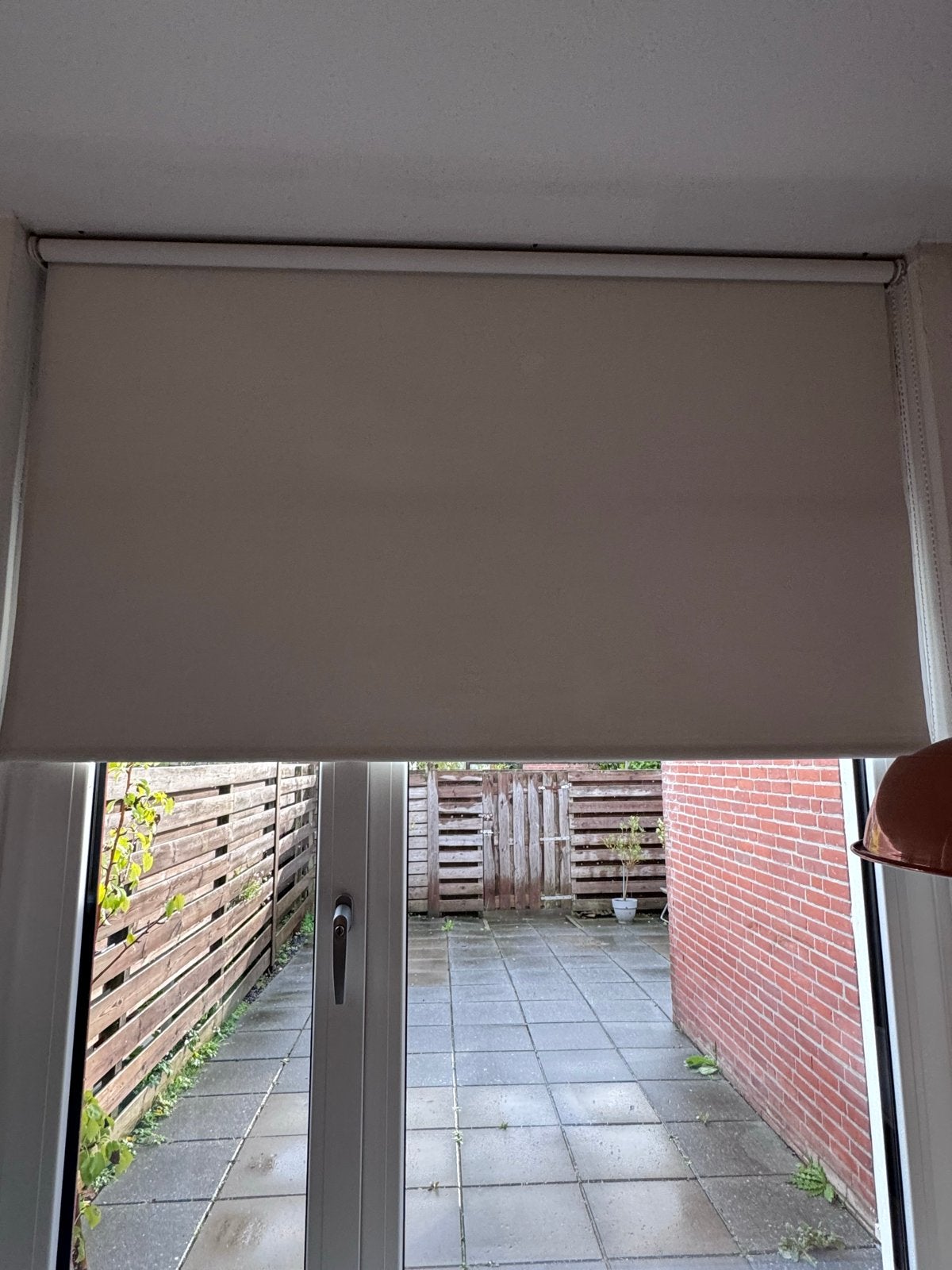 Verduisterend rolgordijn wit - 153x190 cm, Ophalen, Gebruikt, Verduisterend, Wit