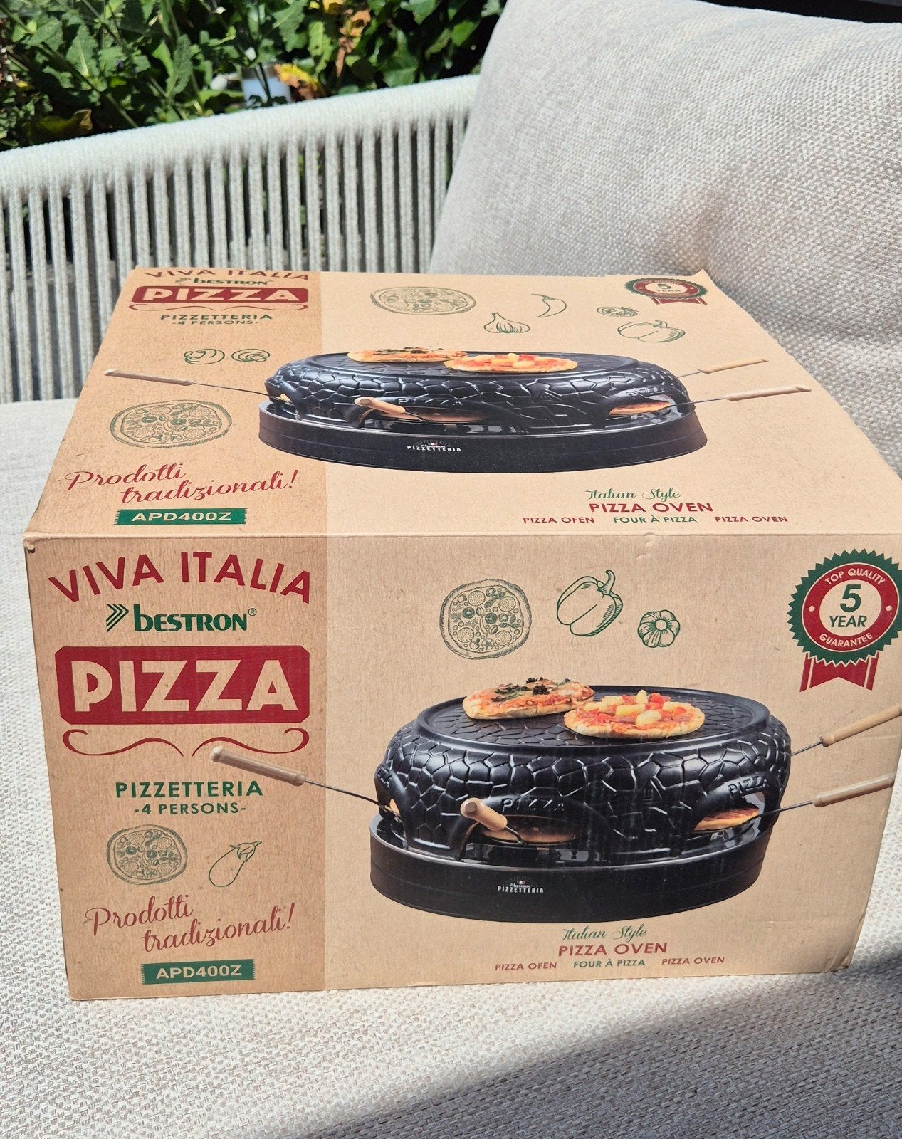 Bestron Pizzarette Pizzaoven 4 personen zwart Nieuw!, Ophalen, Nieuw, Bestron