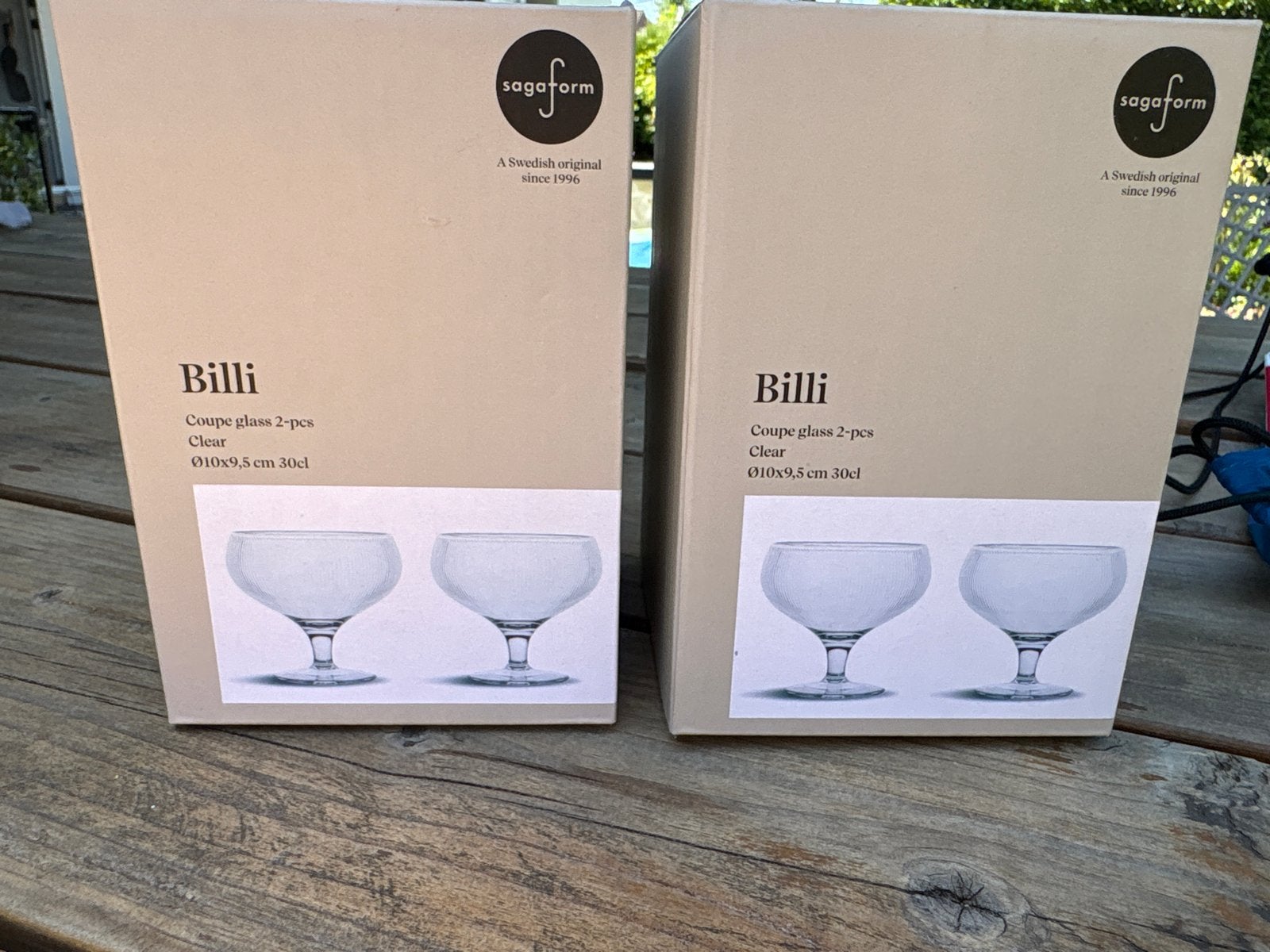 4 Sagaform Billi Coupe glazen - 2 stuks per doos, Glas of Glazen, Overige merken, Nieuw, Ophalen of Verzenden