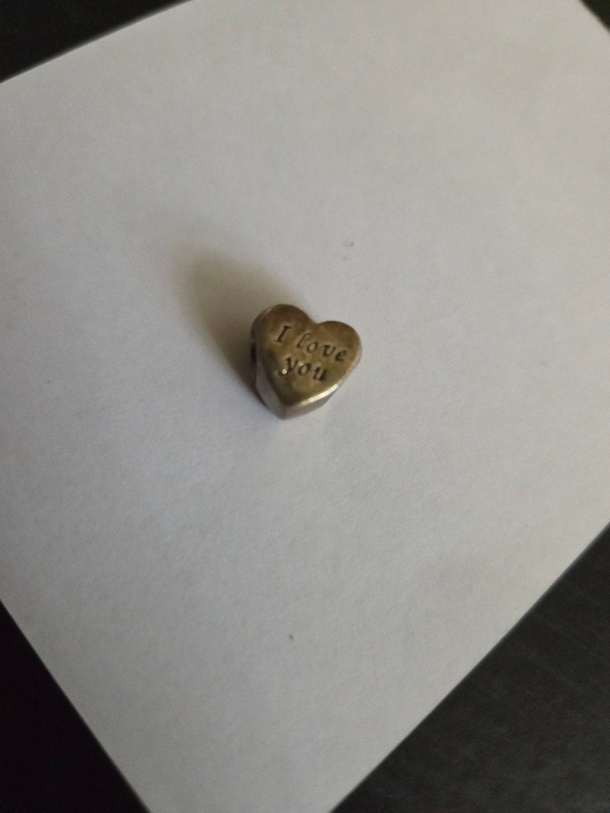 Pandora bedel 'I Love You' hartje, Ophalen of Verzenden, Zo goed als nieuw, Zilver, Pandora