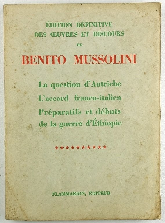 Benito Mussolini 1938 Oorlog Ethiopië Ongelezen exemplaar, Antiek en Kunst, Ophalen of Verzenden