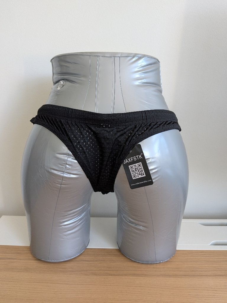 Mesh zwem string heren, Verzenden, Zwart, Maat 56/58 (XL), Jaxfstk