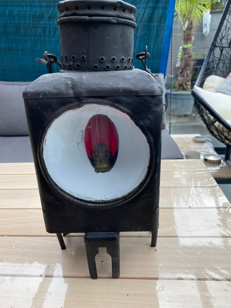 Te koop antieke spoor/ sein lamp, Antiek en Kunst, Ophalen