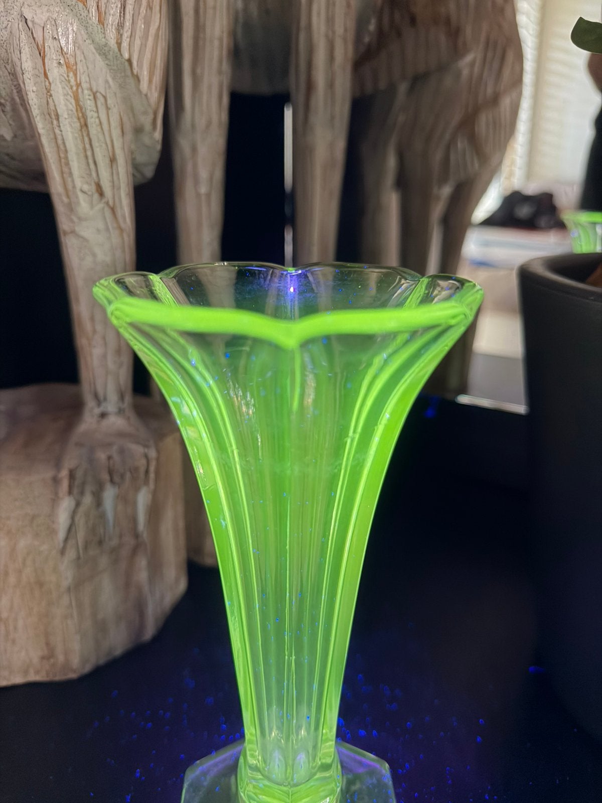 Vintage glazen vaas (model 'Américain'), Gebruikt, Transparant, Ophalen of Verzenden, Glas
