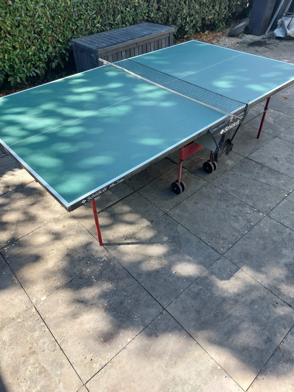 Schildkröt Alltec Outdoor Tafeltennistafel - Gebruikt, Ophalen of Verzenden, Gebruikt, Tafel Outdoor, Verrijdbaar