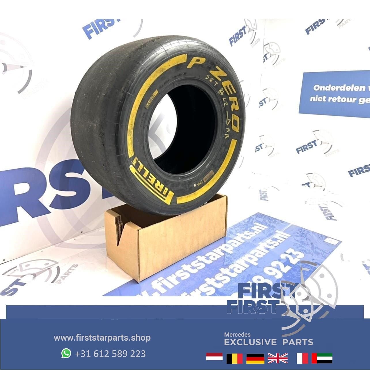 ORIGINELE FORMULE 1 Pirelli P ZERO BAND F1 SLICK GEEL MEDIUM, Verzamelen, Gebruikt, -, -, Ophalen of Verzenden