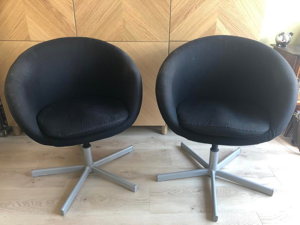 Twee zwarte stoelen Ikea Skruvsta, Ophalen, Gebruikt, Twee, Zwart
