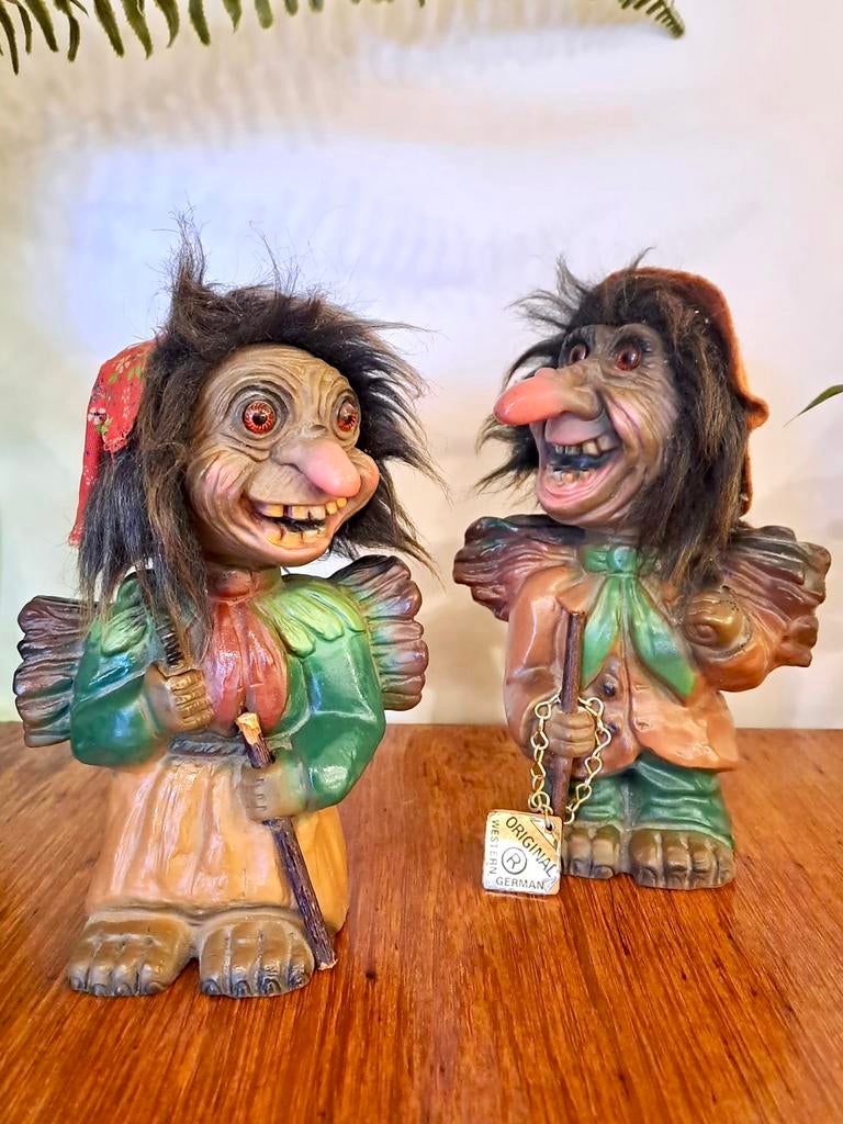 Vintage Heico trollen man en vrouw, Verzamelen, Gebruikt, Heico, Ophalen of Verzenden, Nvt