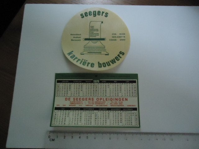 sticker oud Seegers 1975 Amersfoort Barneveld arnhem retro, Verzenden, Zo goed als nieuw, Bedrijf of Vereniging