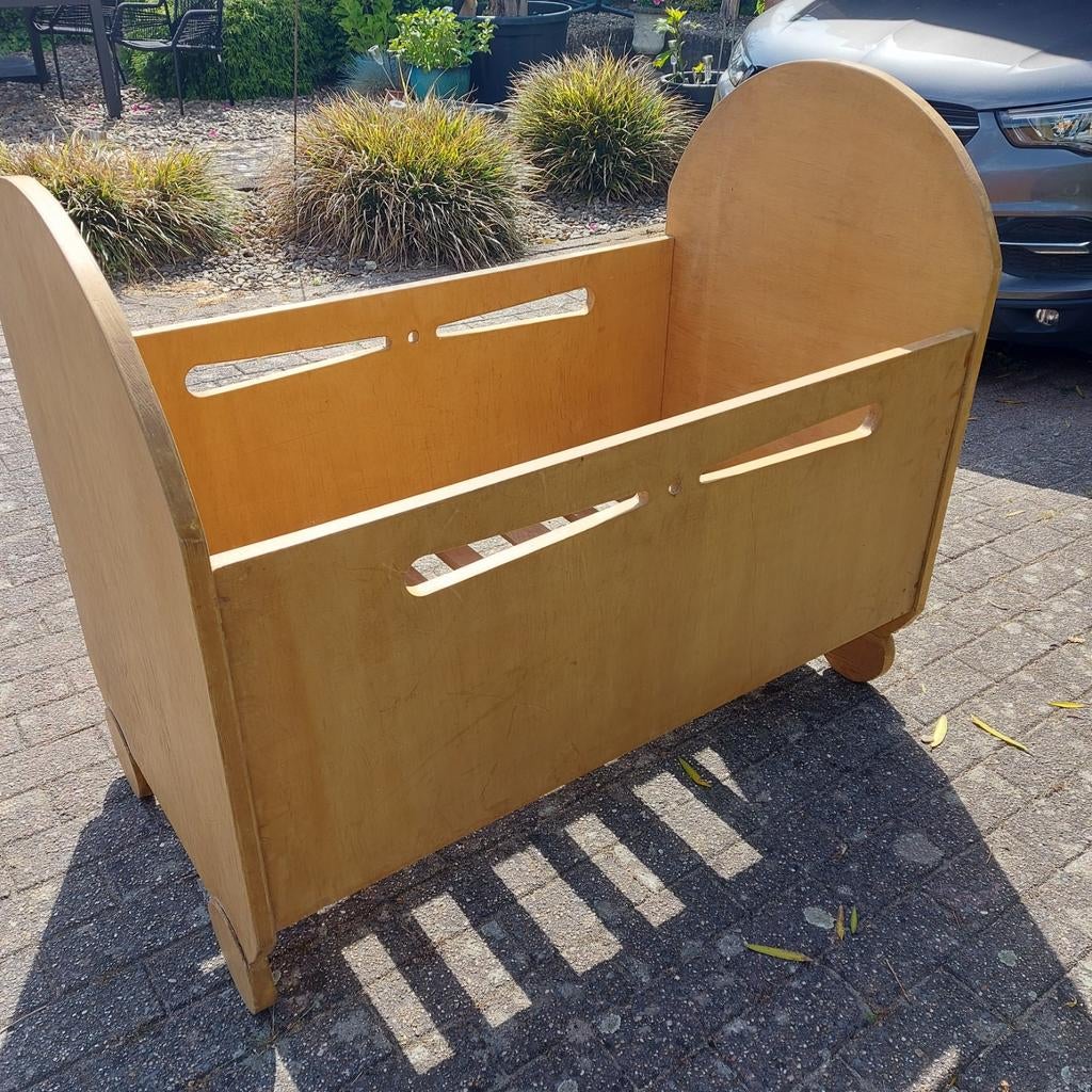 Vintage houten baby ledikantje, Ophalen, Gebruikt, Ledikant