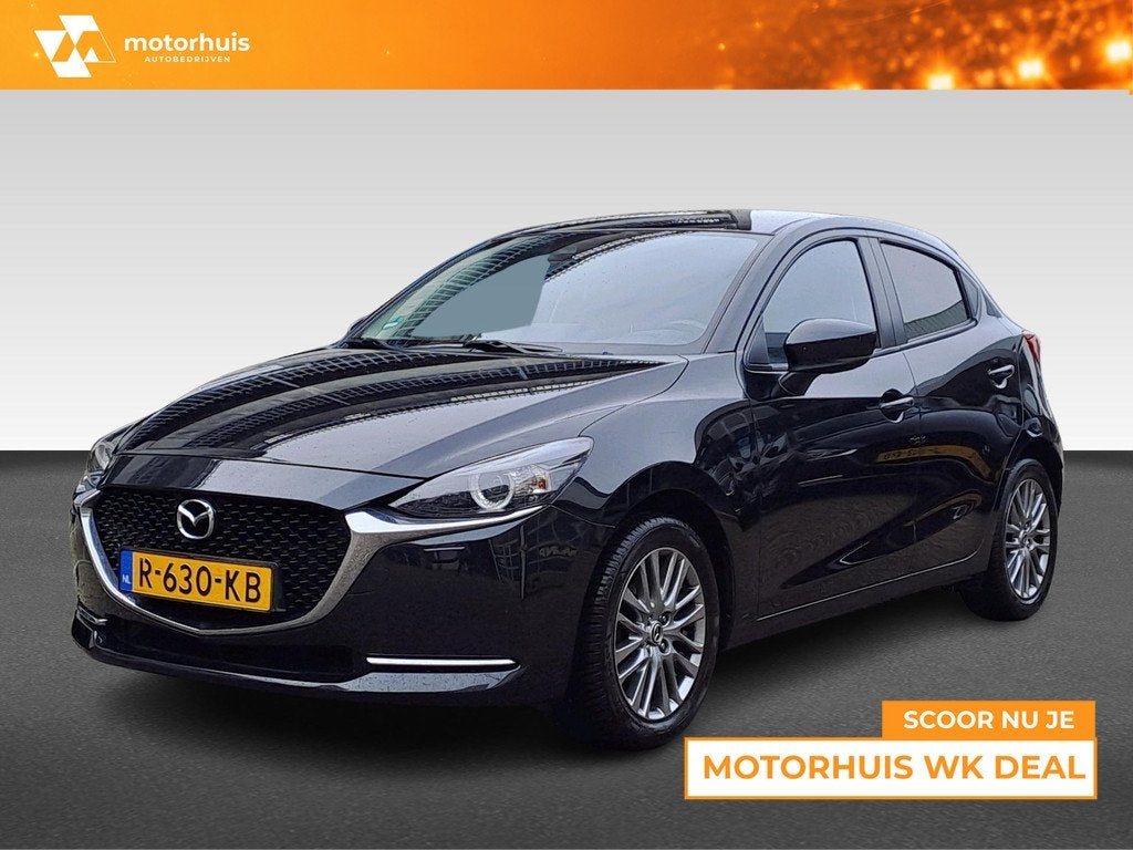 Mazda 2 1.5 SKYACTIV-G 90PK LUXURY NAVI CAMERA HUD LED ECC N, Auto's, Mazda, Euro 6, Zwart, Origineel Nederlands, Bedrijf