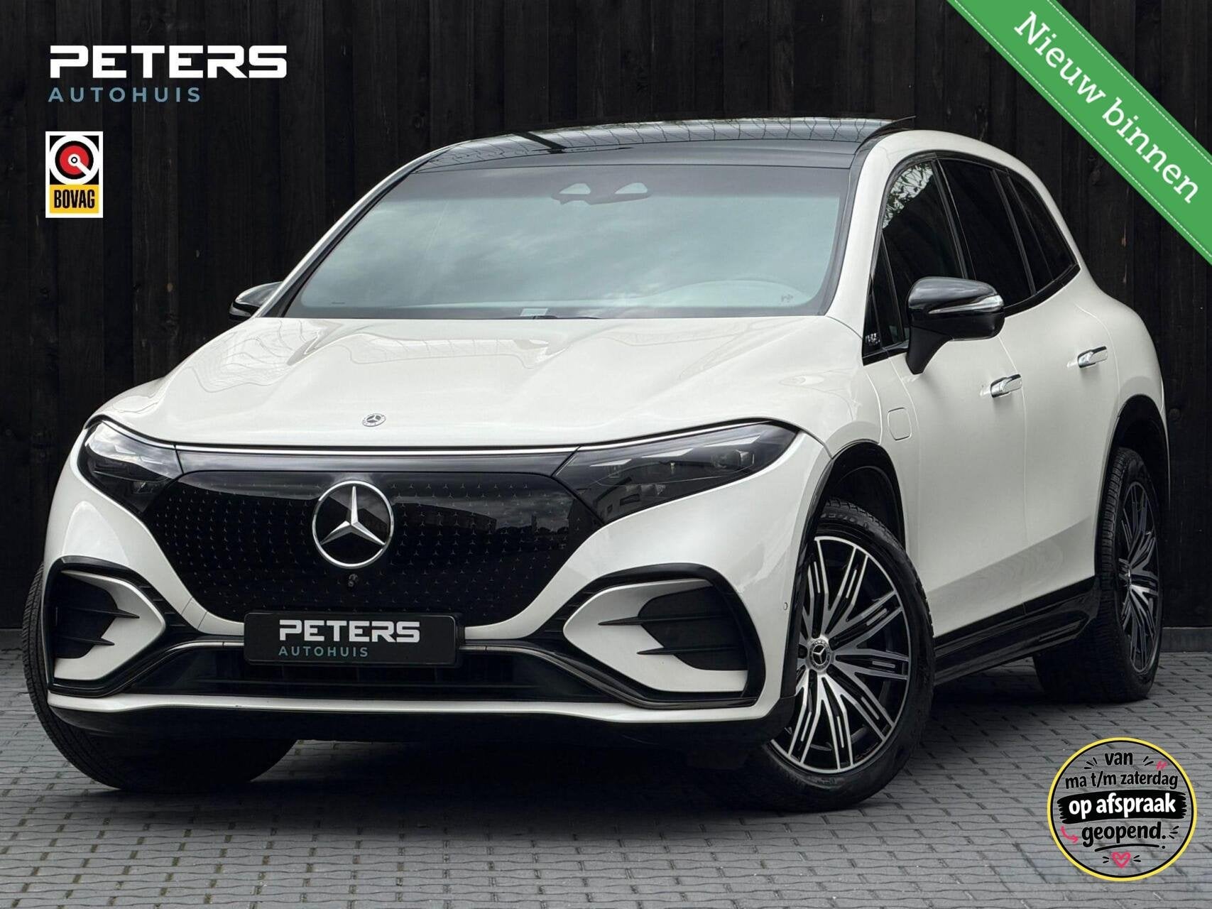 Mercedes EQS SUV 450 4MATIC AMG Line| 1e eigenaar| incl BTW|, Auto's, Automaat, Zwart, Wit, Leder