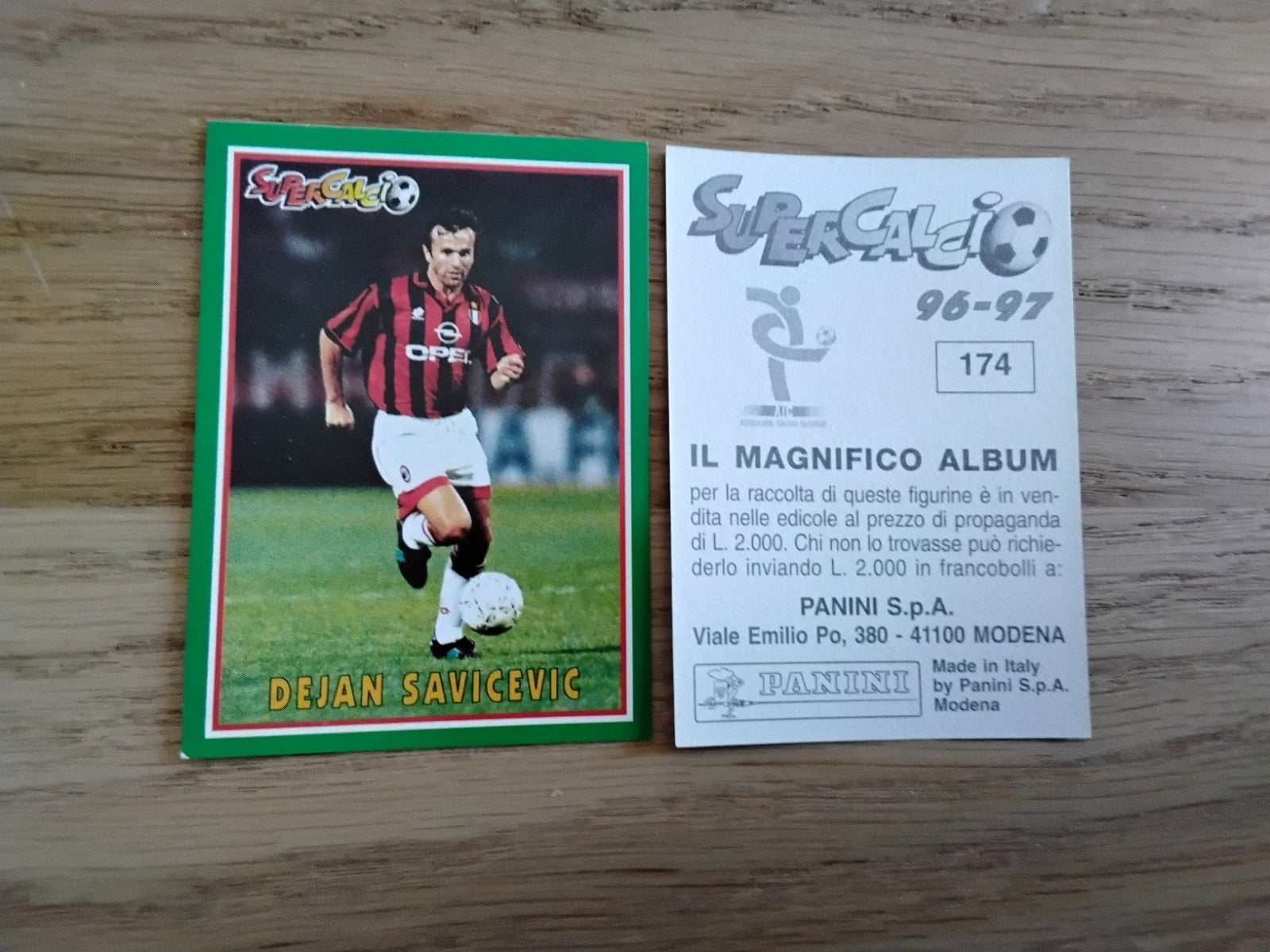 Panini Supercalcio 96-97 Dejan Savicevic panini sticker 174, Ophalen of Verzenden, Zo goed als nieuw, Buitenlandse clubs, Poster, Plaatje of Sticker