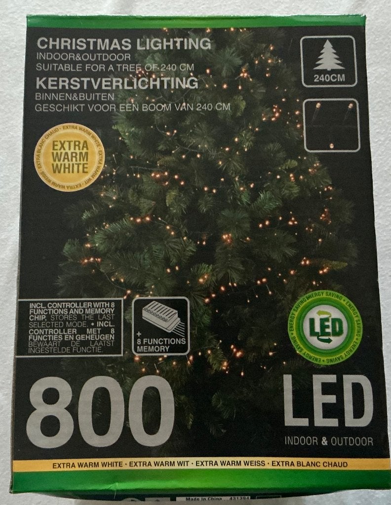 LED lichtketting 19 meter,  warm wit 800 LED lampjes, Diversen, Kerst, Ophalen of Verzenden, Nieuw