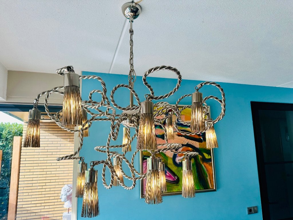 Brand van Egmond Sultans of Swing Dubai ronde kroonluchter, Ophalen, Zo goed als nieuw, Glas, 50 tot 75 cm