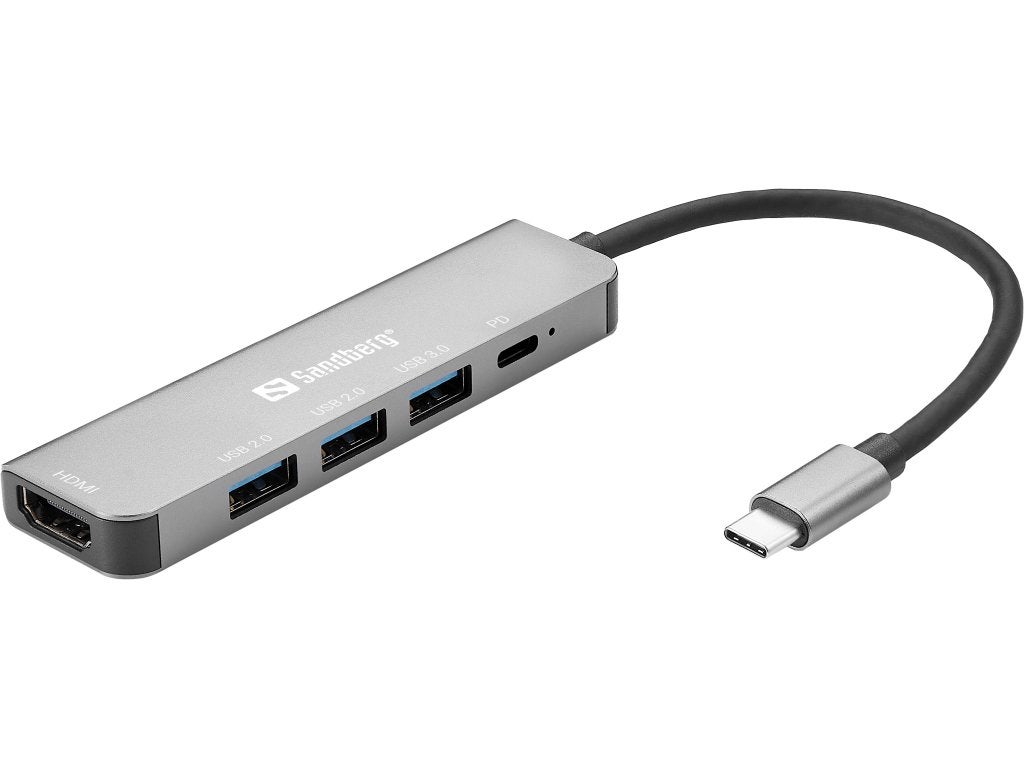 USB-C Dock HDMI+3xUSB+PD 100W, Docking station, Verzenden, Nieuw, Sandberg