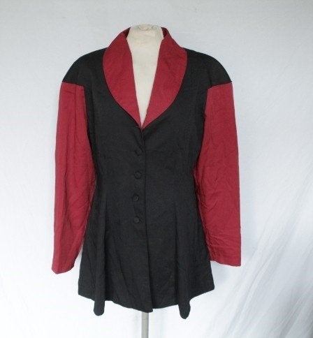 Gaaf zwart-rood damesjasje.Mt M.Merk Kosinski, Kleding | Dames, Jasjes, Kostuums en Pakken, Maat 38/40 (M), ., Ophalen of Verzenden