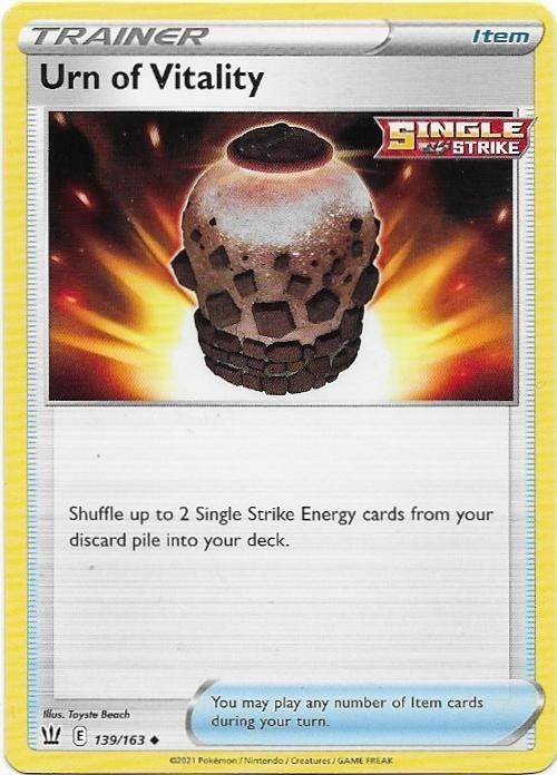 Battle Styles,  Urn of Vitality [uncommon] 139/163, Verzenden, Nieuw, Losse kaart