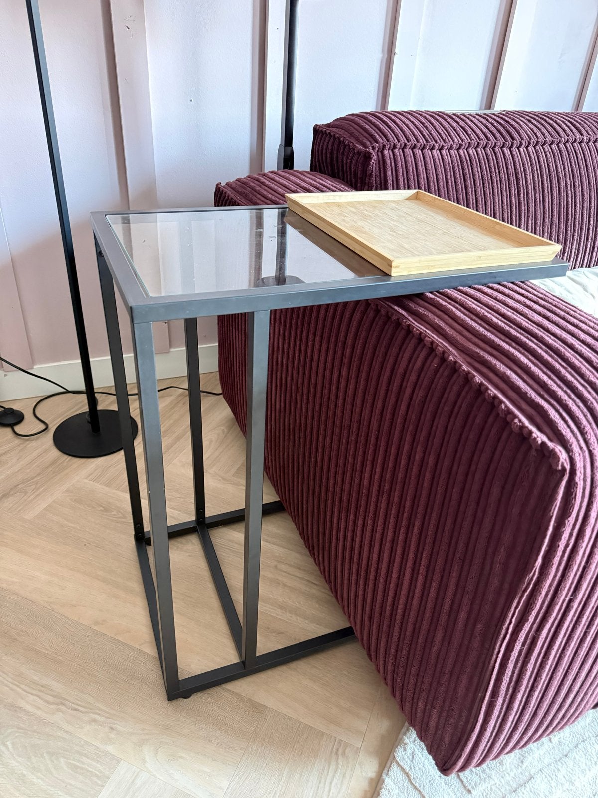 IKEA VITTSJÖ Laptophouder - Zwart/Glas, Gebruikt, Glas, 60 cm of meer, Rechthoekig