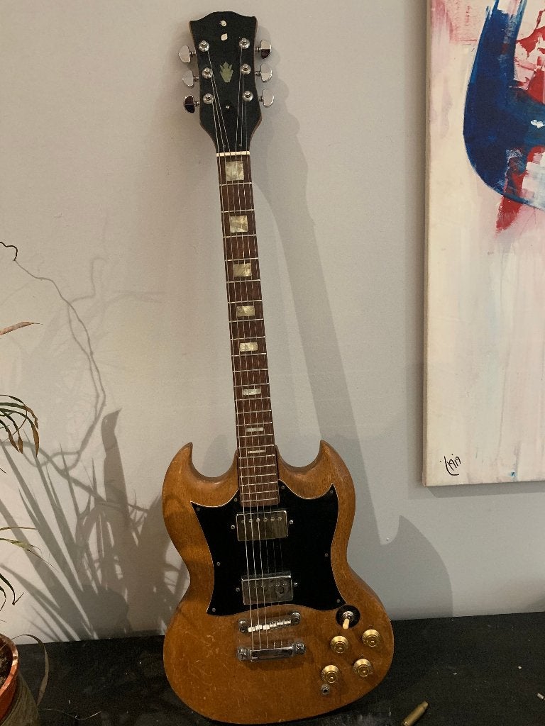 Vintage Matsumoku SG (1969/1970) Natural Walnut Finish, Muziek en Instrumenten, Snaarinstrumenten | Gitaren | Elektrisch, Ophalen of Verzenden