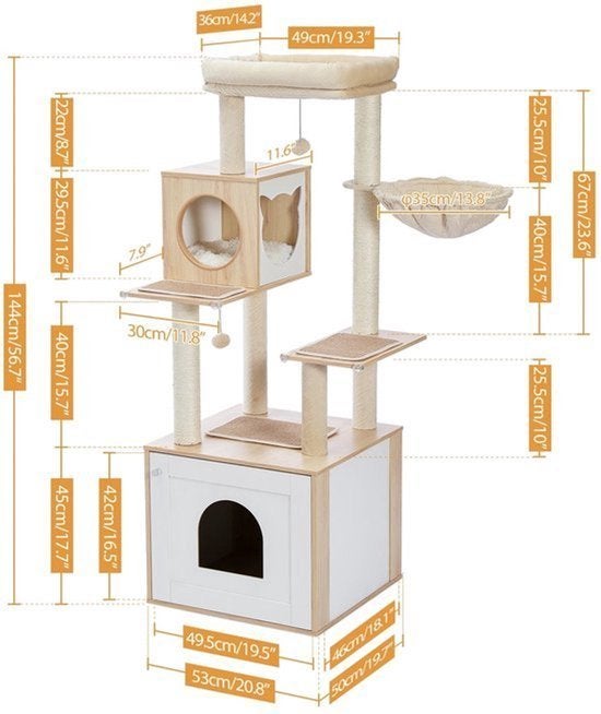 Kattenboom - Met Kattenbak Kast, Hobby en Vrije tijd, Overige Hobby en Vrije tijd, Nieuw, Verzenden