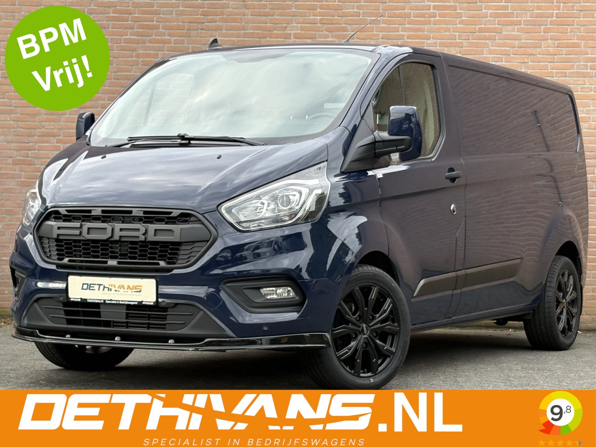 Ford Transit Custom 2.0TDCI 130PK Automaat Lang / Carplay /, Stof, 4 cilinders, Met garantie (alle), Blauw