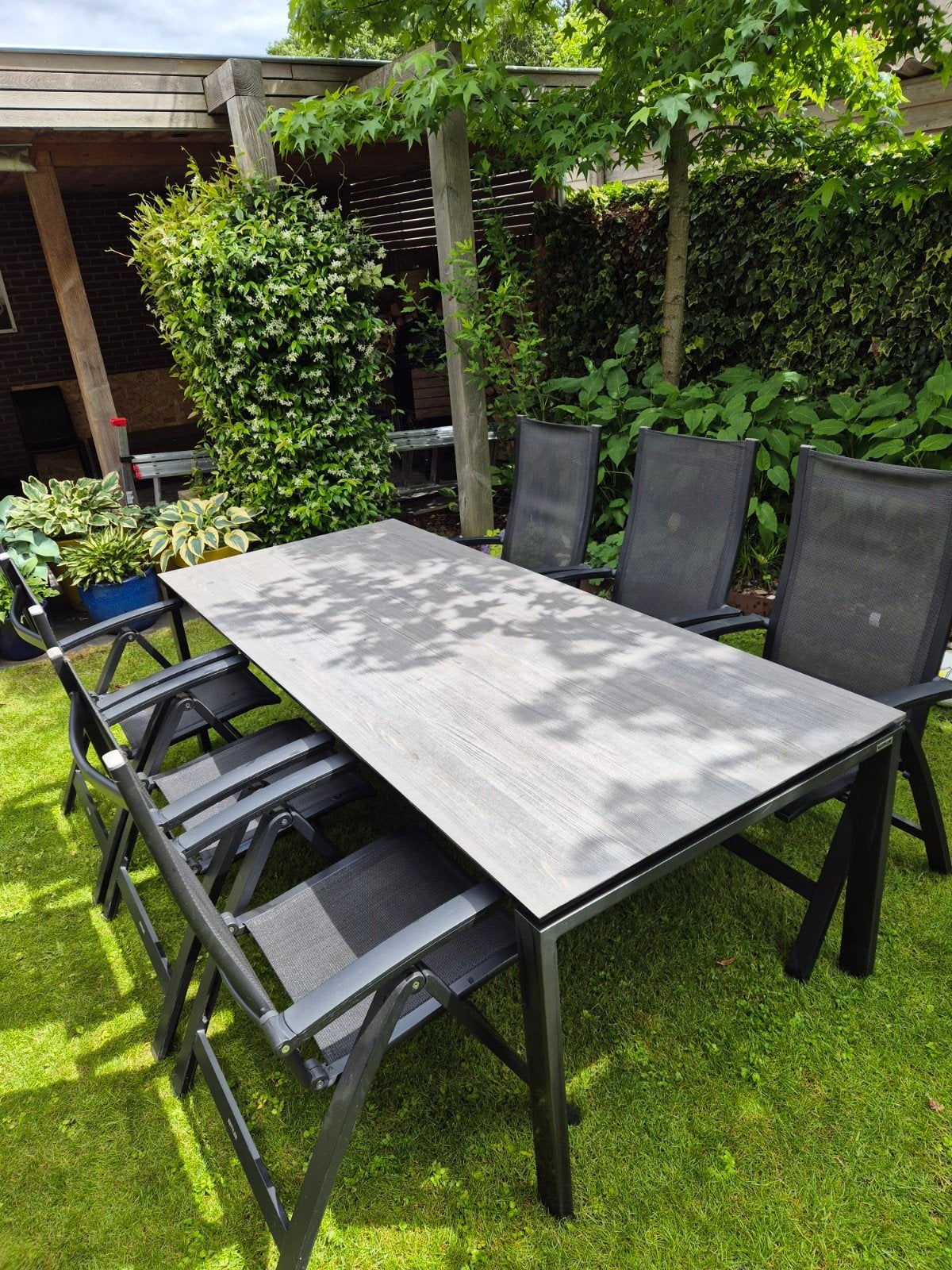 Kettler tuinset met 6 stoelen, Tuin en Terras, Ophalen, 6 zitplaatsen, Aluminium, Zo goed als nieuw